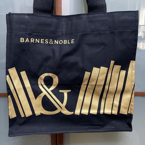 Barnes & Noble Premium Tote Re Wrap Collab Black & Gold Shoulder Book Bag NWOT - Picture 3 of 9